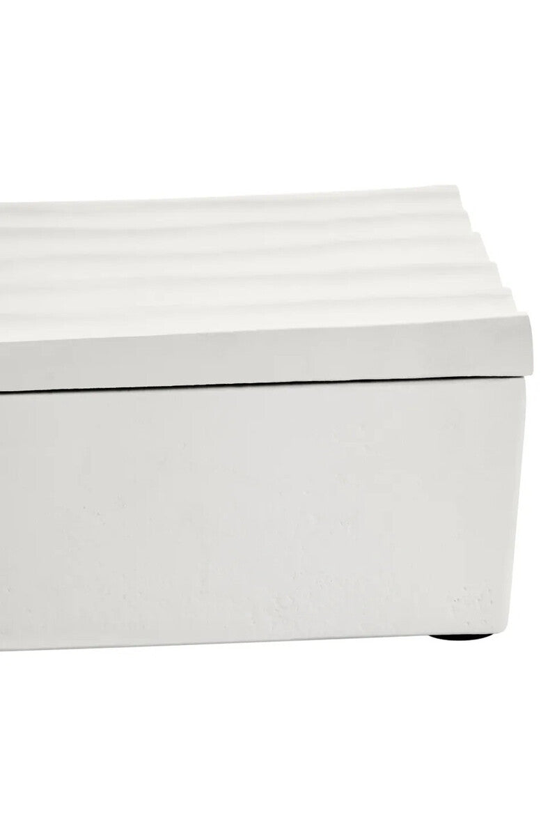 Mira Small Ivory Finish Rippled Box