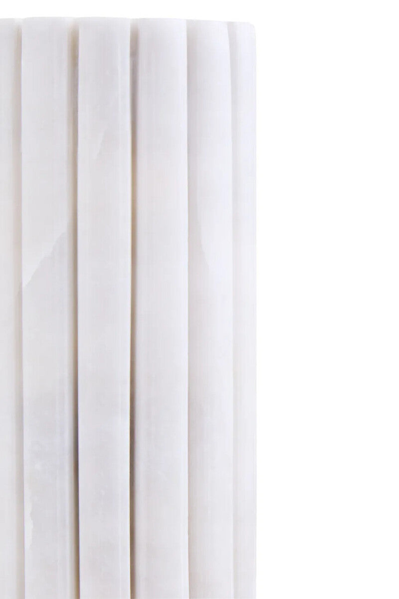 Savio White Fluted Marble Vase
