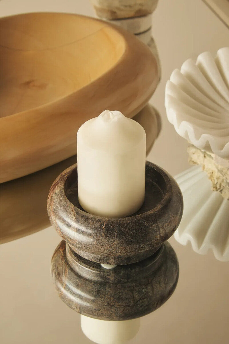 Fazio Forest Green Marble Pillar Candle Holder