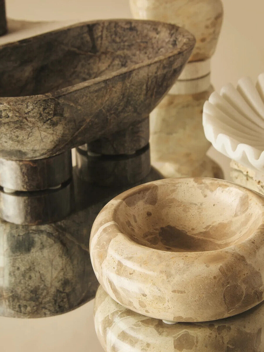 Fazio Forest Green Marble Pedestal Bowl