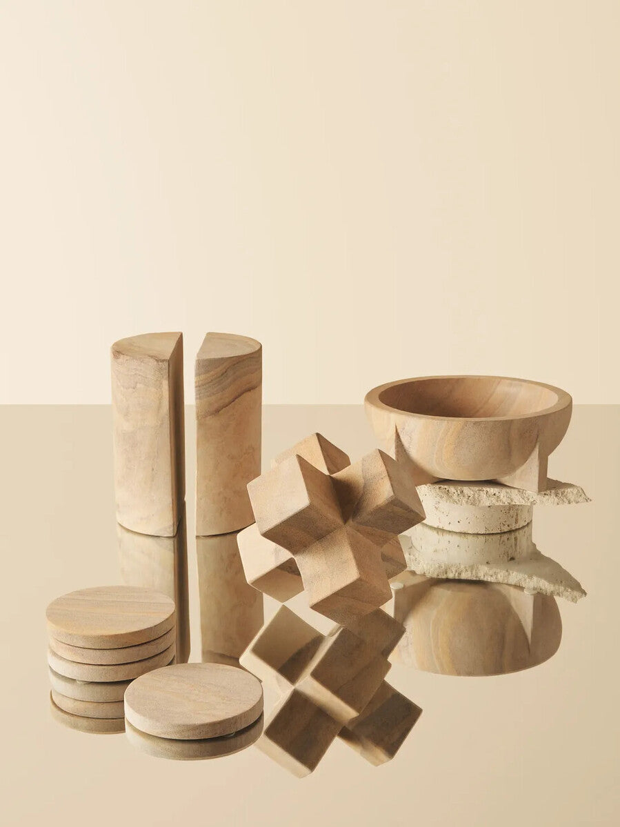 Pietra Set of Two Rainbow Sandstone Bookends