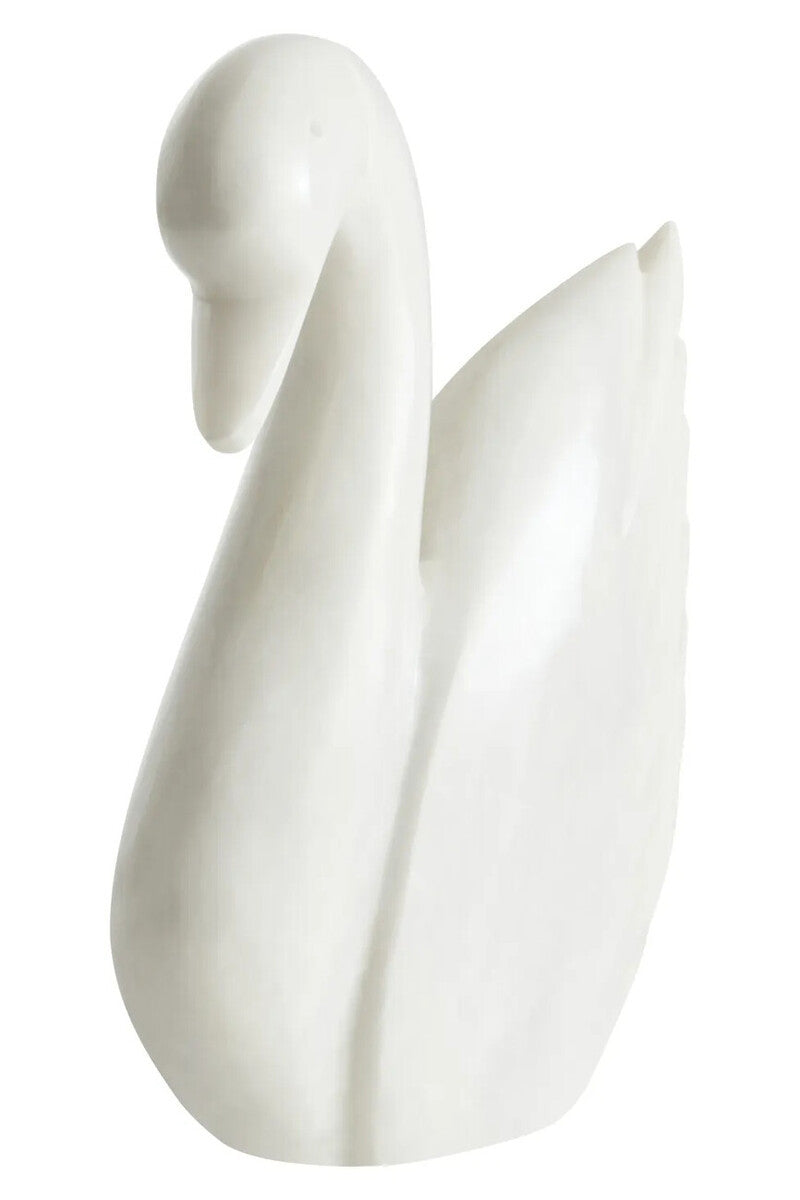 Zoro White Marble Decorative Swan