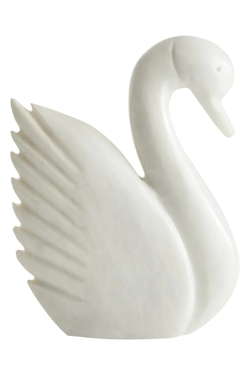 Zoro White Marble Decorative Swan