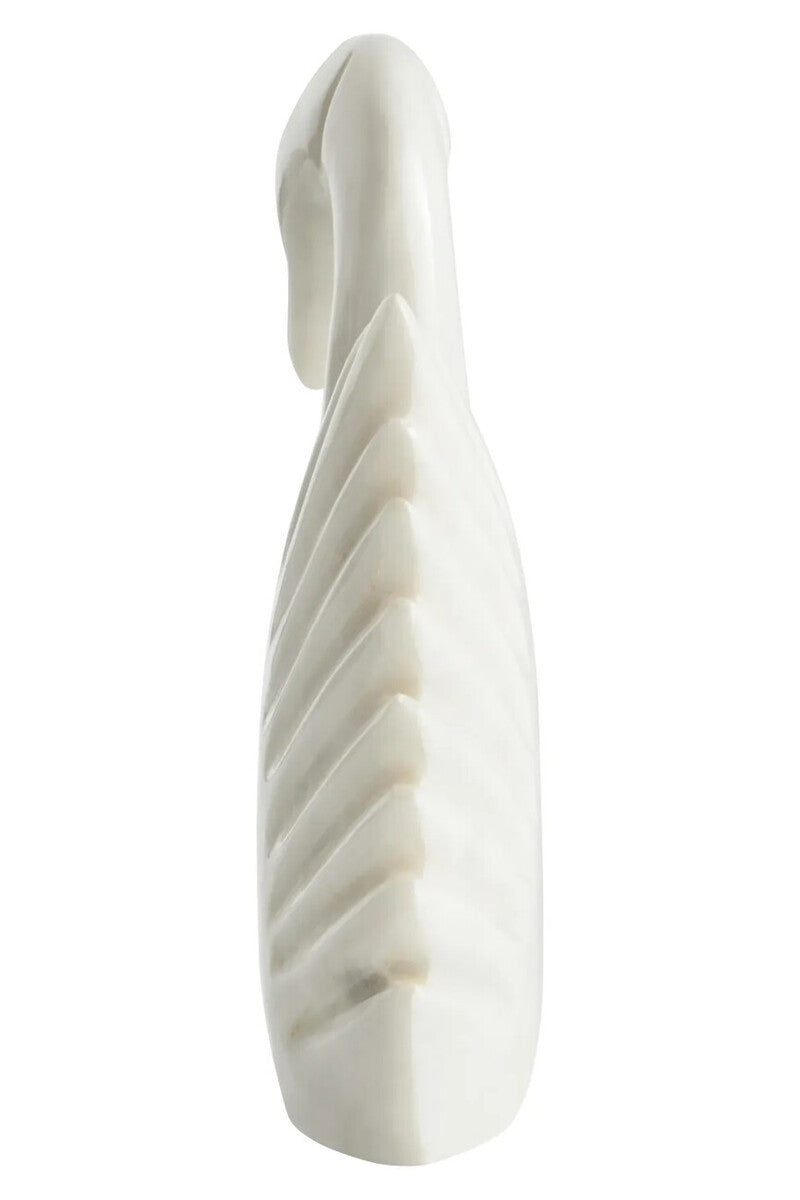 Zoro White Marble Decorative Swan