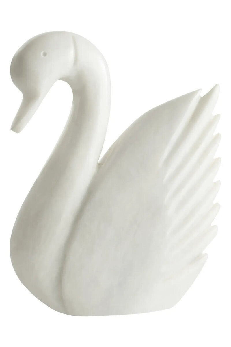 Zoro White Marble Decorative Swan