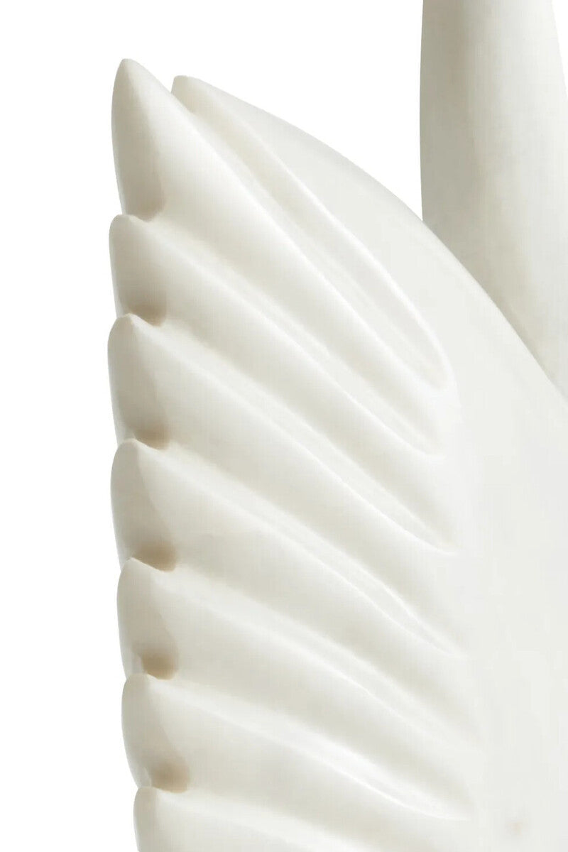Zoro White Marble Decorative Swan