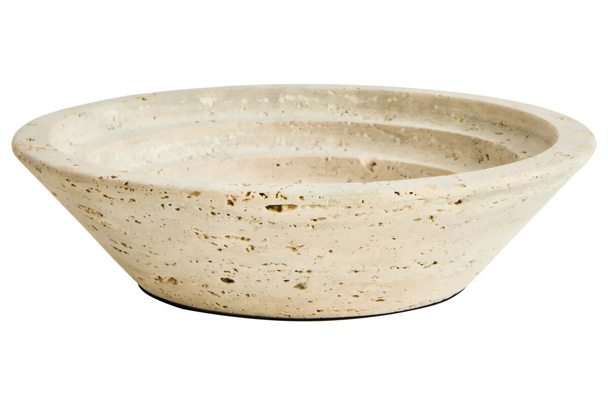 Tibor Travertine Round Tapered Bowl