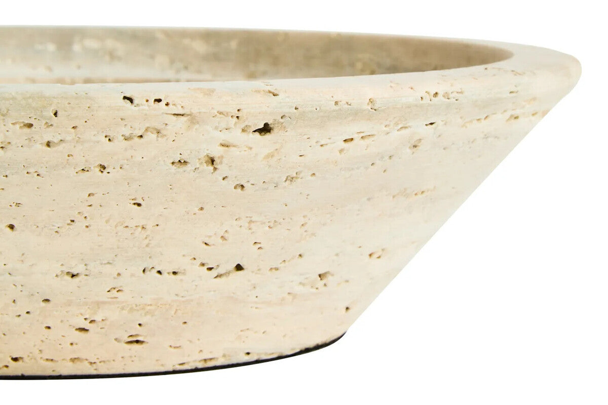Tibor Travertine Round Tapered Bowl