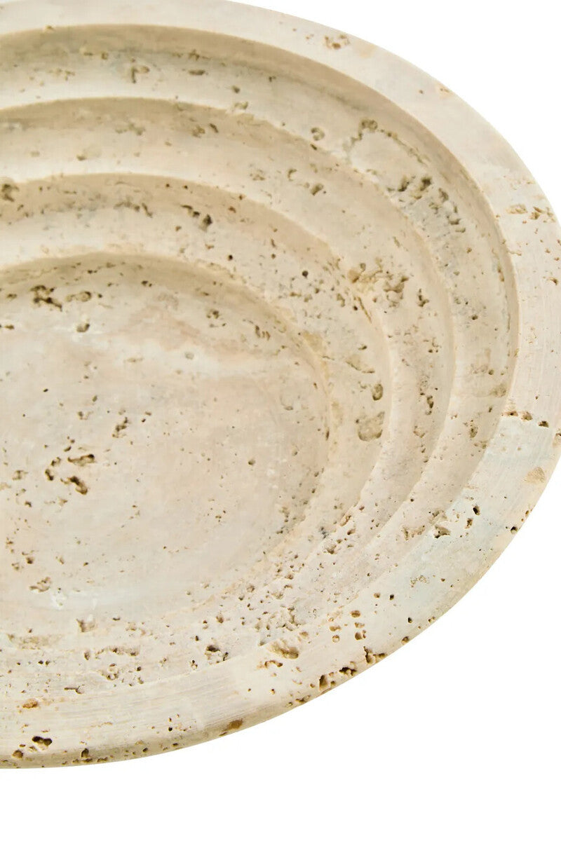 Tibor Travertine Round Tapered Bowl