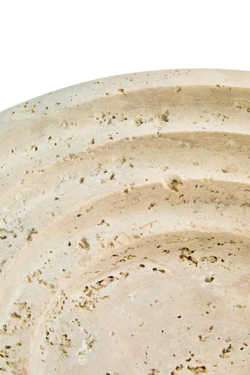 Tibor Travertine Round Tapered Bowl