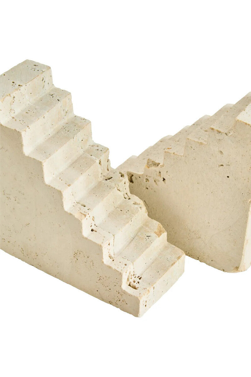 Tibor Travertine Set of Two Stair Design Bookends
