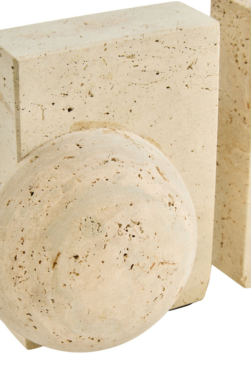 Tibor Travertine Set of Two Spherical Bookends