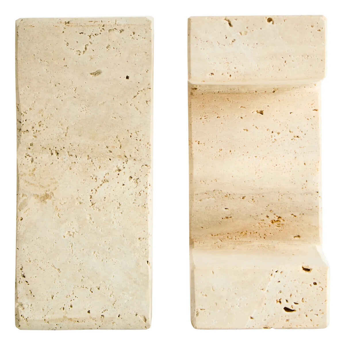 Tibor Travertine Set of Two Sigma Bookends