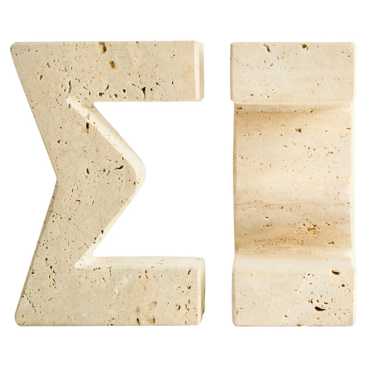 Tibor Travertine Set of Two Sigma Bookends
