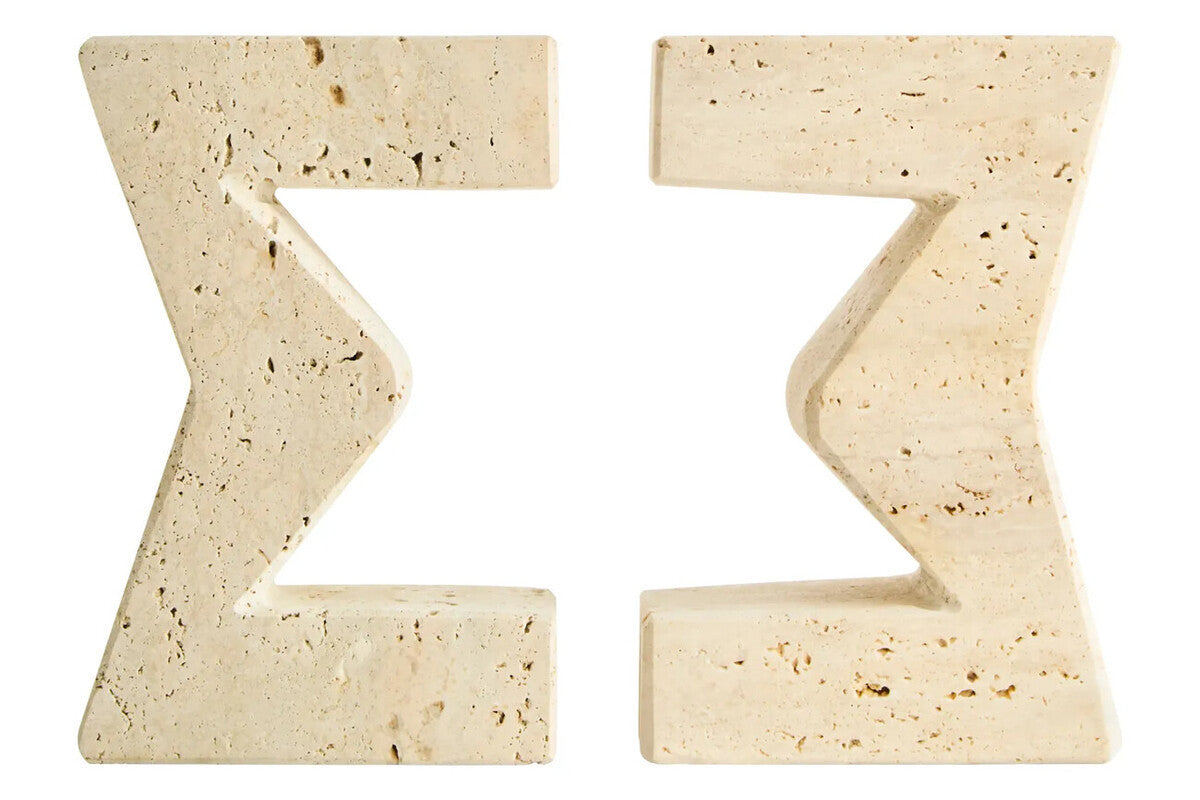 Tibor Travertine Set of Two Sigma Bookends