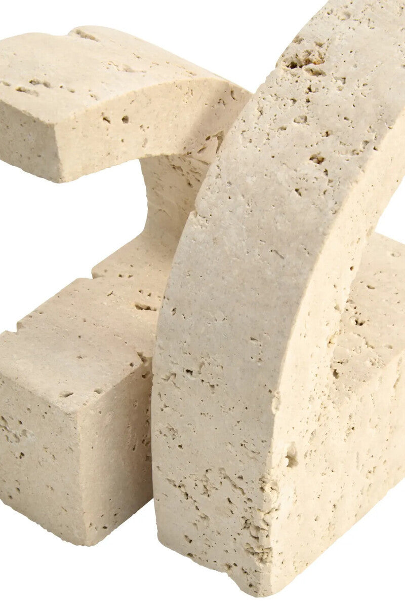 Tibor Travertine Set of Two Comma Bookends