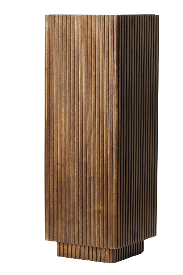 Pillar 35x35x100 cm GATURA wood dark brown+glass brown