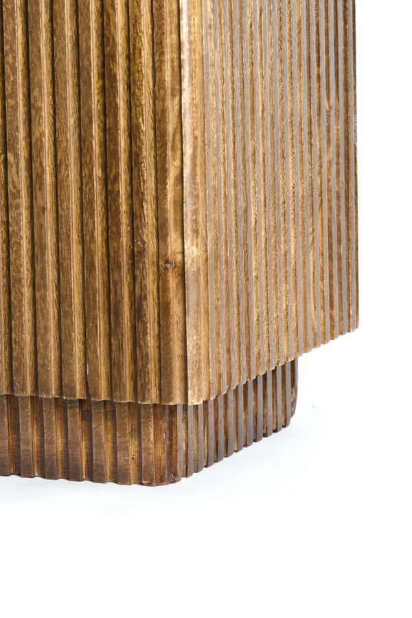 Pillar 35x35x100 cm GATURA wood dark brown+glass brown