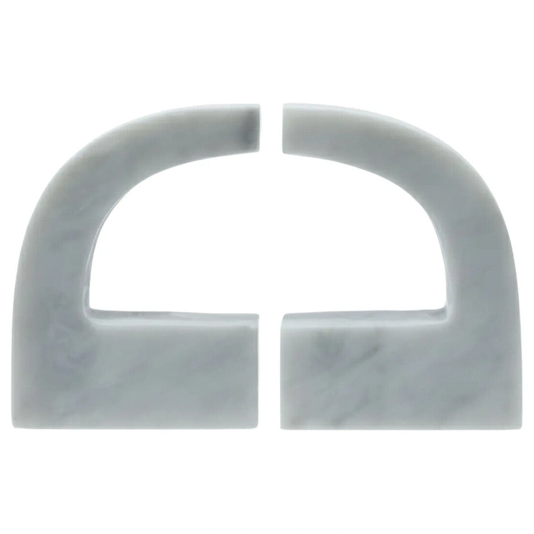 Zoro White Marble Set of Two Comma Bookends