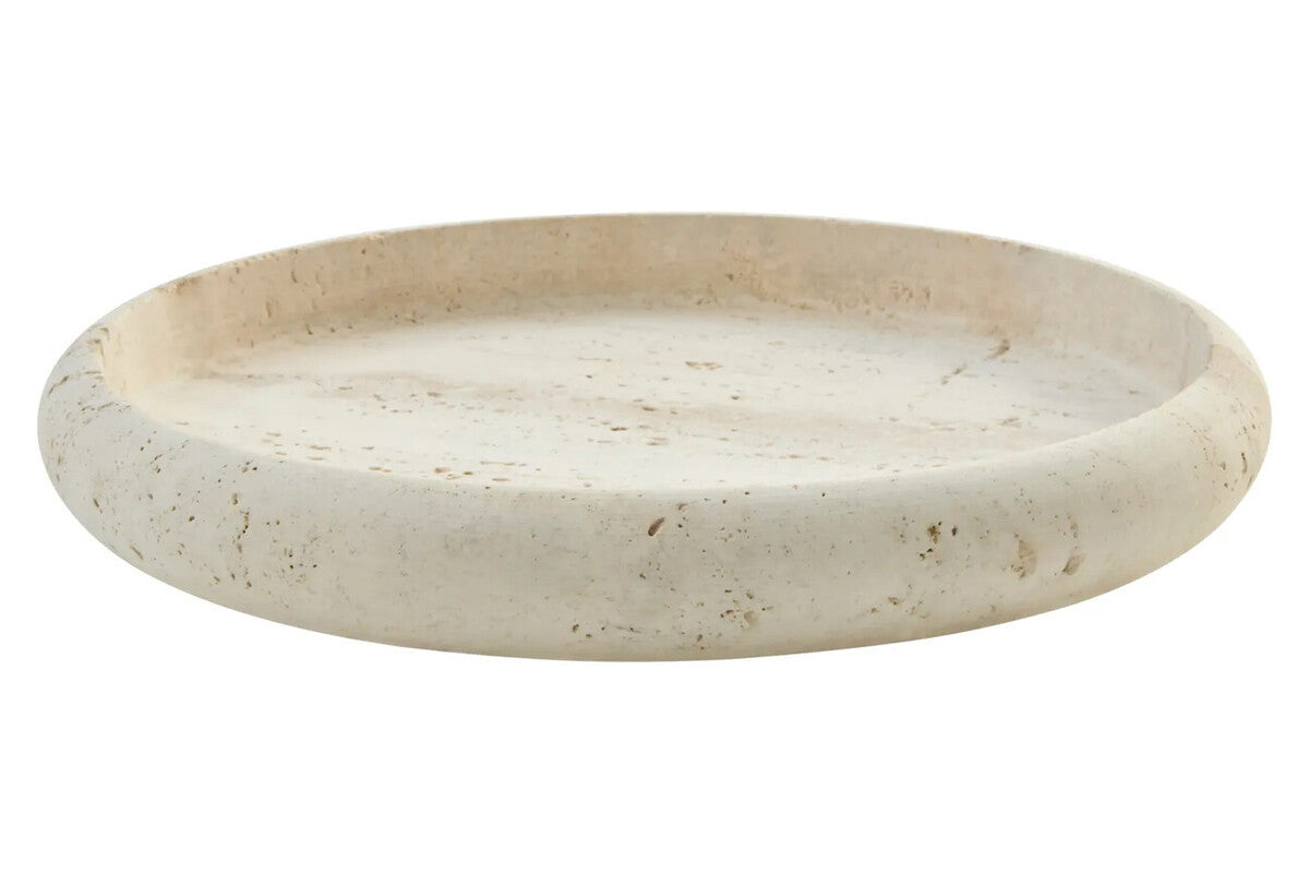 Tibor Travertine Round Tray