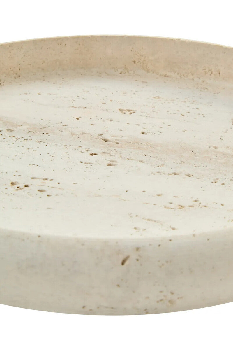Tibor Travertine Round Tray