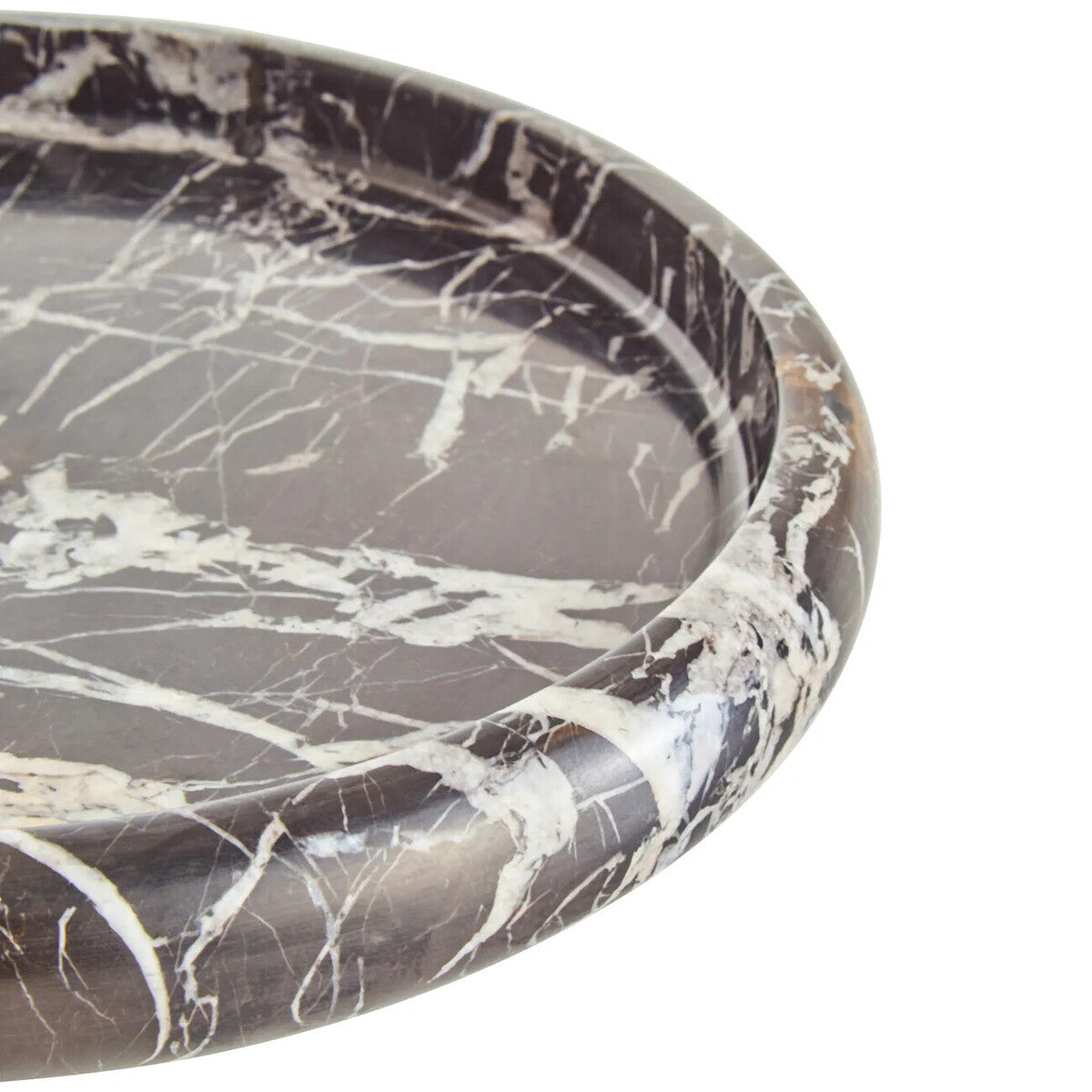 Zoro Black and White Marble Round Tray