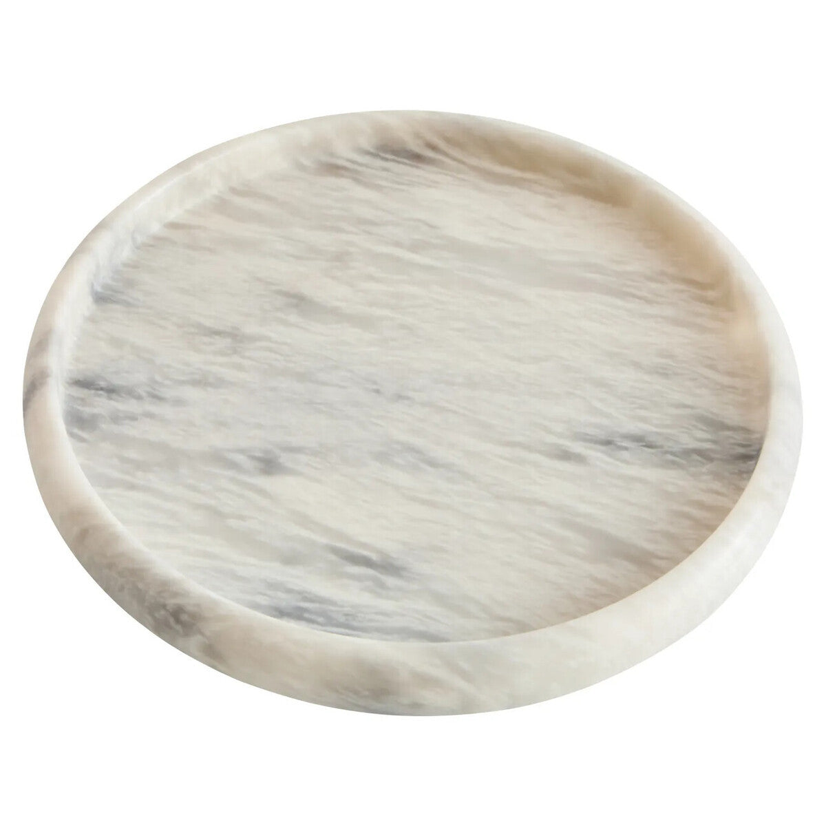 Zoro White Marble Round Tray