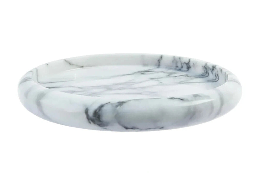 Zoro White Marble Round Tray