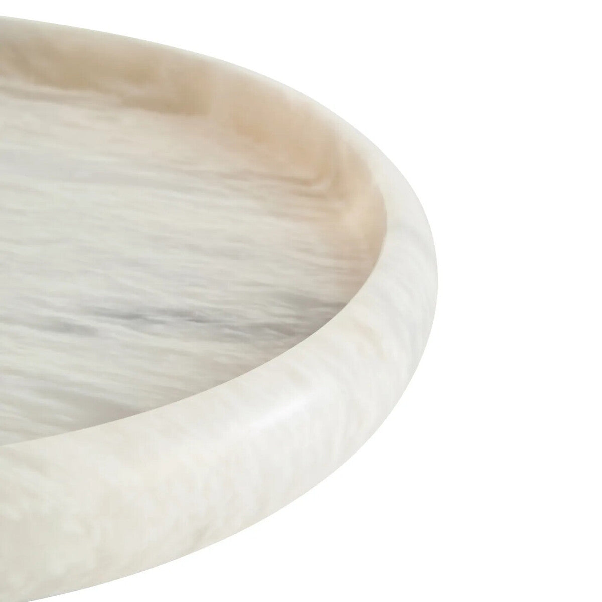 Zoro White Marble Round Tray
