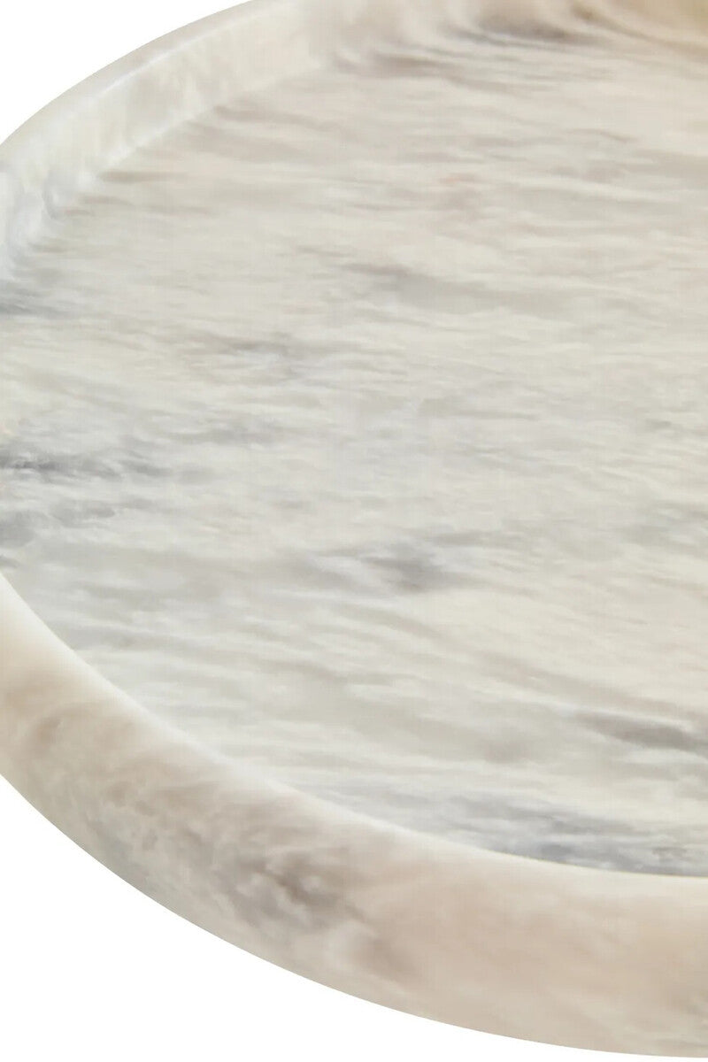 Zoro White Marble Round Tray