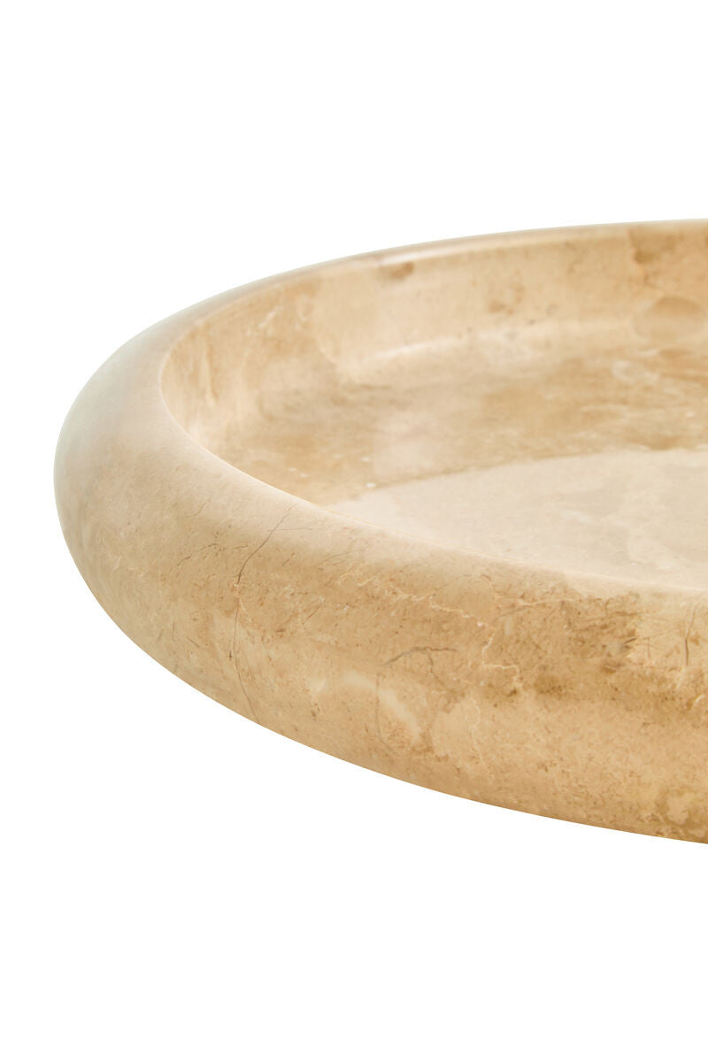 Zoro Cream Marble Round Tray