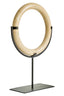 Zoro Cream Marble Ring Sculpture on Metal Stand