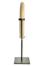 Zoro Cream Marble Ring Sculpture on Metal Stand