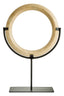 Zoro Cream Marble Ring Sculpture on Metal Stand
