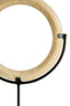 Zoro Cream Marble Ring Sculpture on Metal Stand