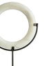 Zoro White Marble Ring Sculpture on Metal Stand