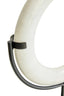 Zoro White Marble Ring Sculpture on Metal Stand