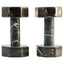 Zoro Set of Two Decorative Black and White Marble Dumbbells