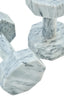 Zoro Set of Two Decorative Grey Marble Dumbbells