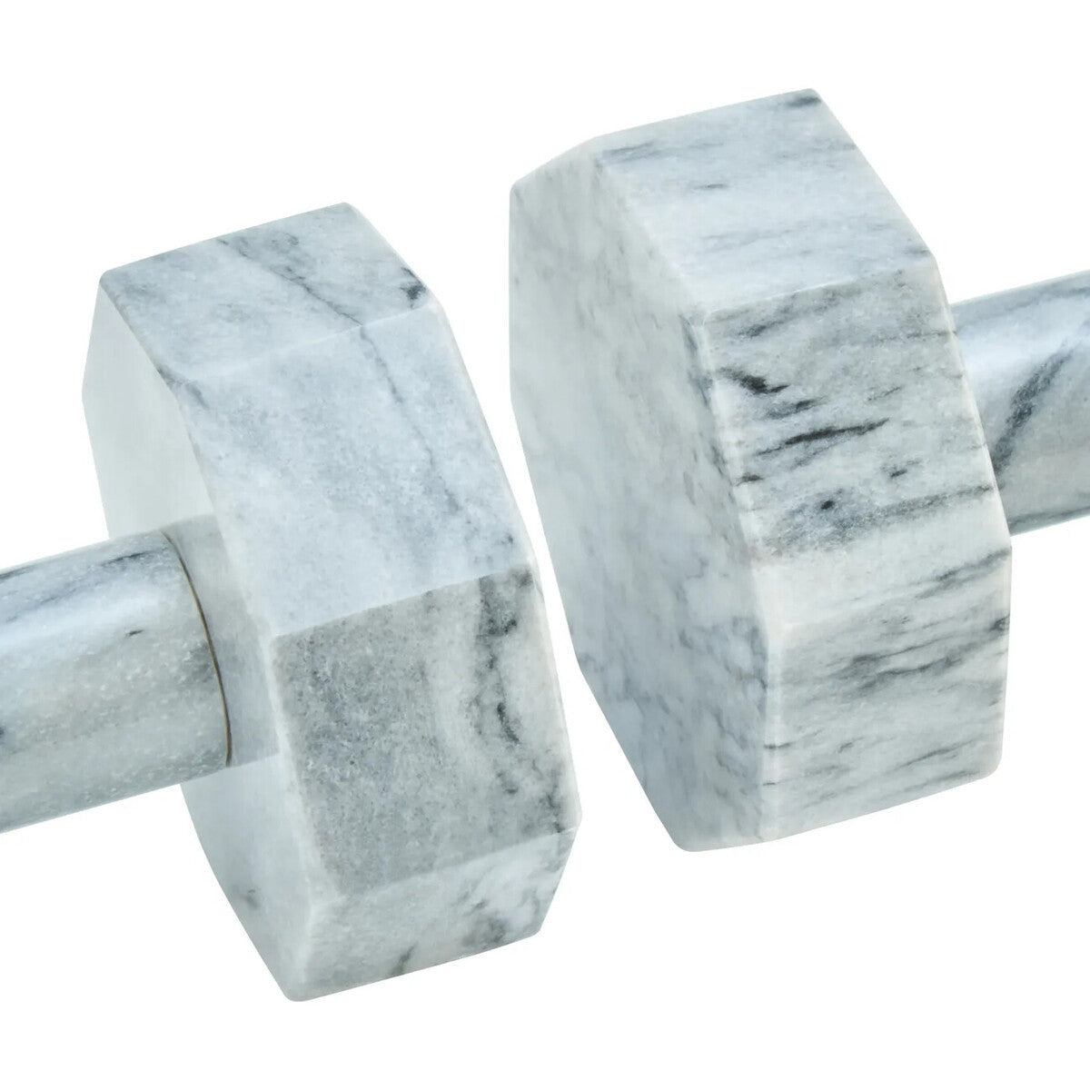 Zoro Set of Two Decorative Grey Marble Dumbbells