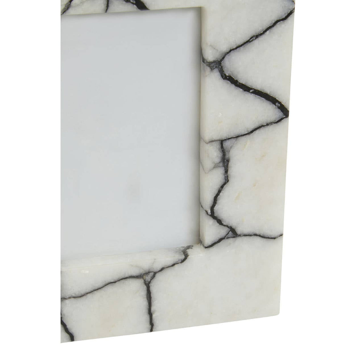 Marmara White and Black Marble 4In X 6In Small Photo Frame