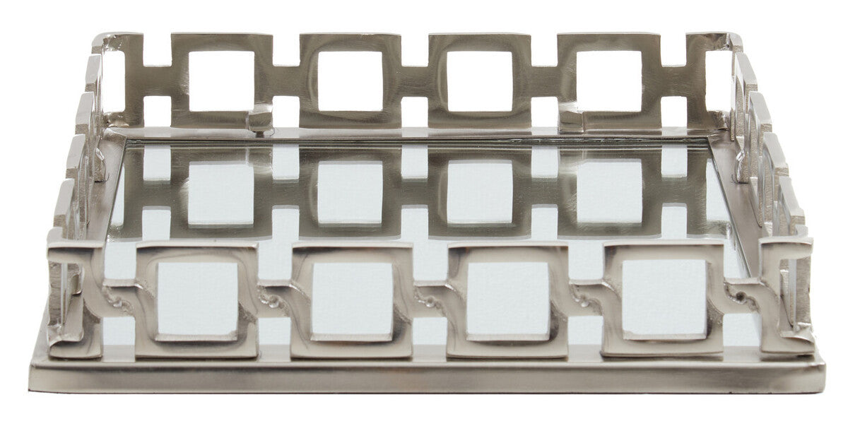 Rhoda Square Nickel Finish Mirror Tray
