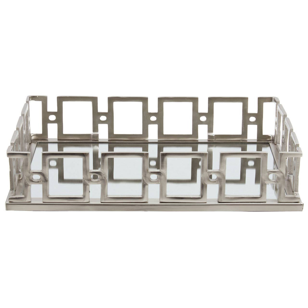 Rhoda Rectangle Nickel Finish Mirror Tray