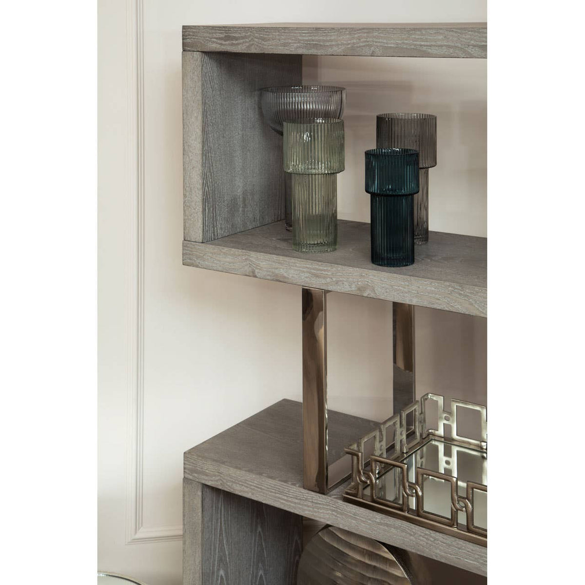 Rhoda Rectangle Nickel Finish Mirror Tray