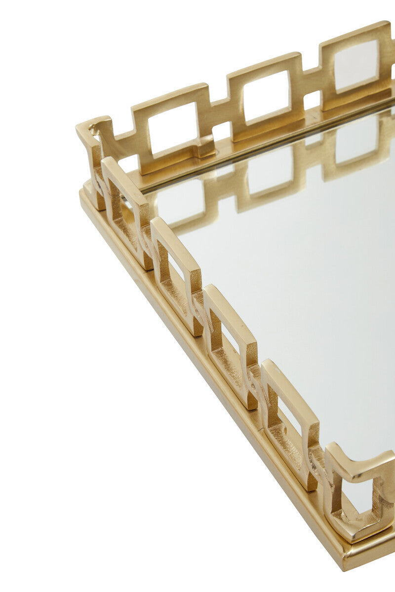 Rhoda Square Gold Mirror Tray