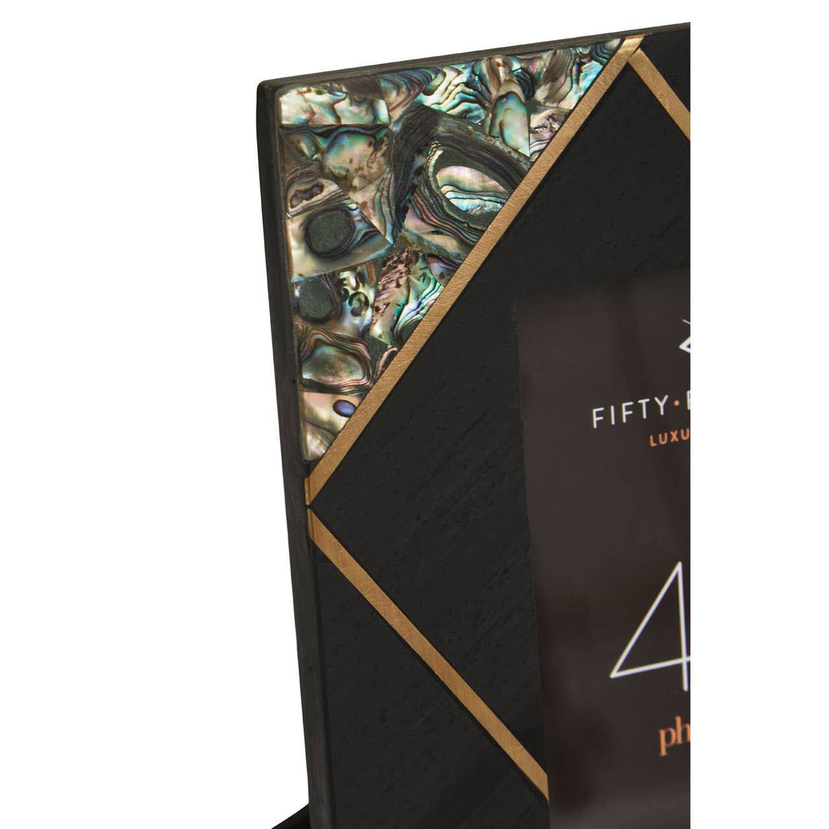 Oriana 4In X 6In Mother of Pearl and Gold Inlay Small Photo Frame