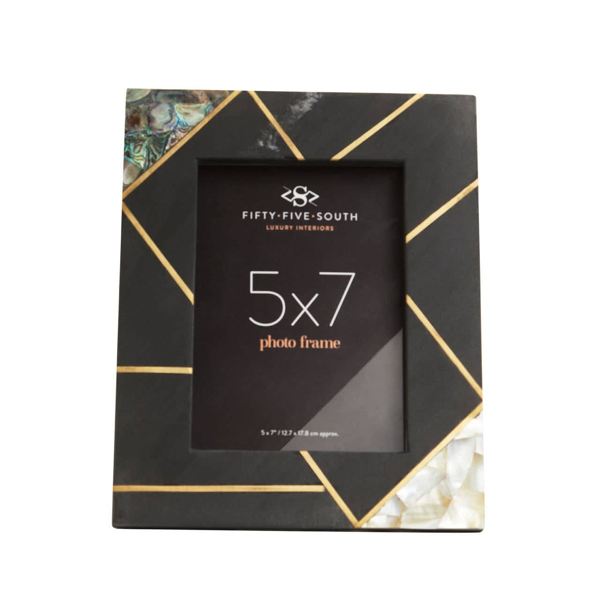 Oriana 5In X 7In Mother of Pearl and Gold Inlay Large Photo Frame