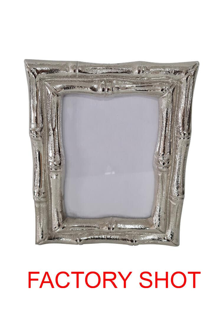 Hiba Silver Finish Bamboo Effect 4In X 6In Photo Frame