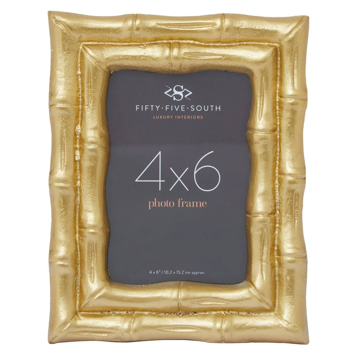 Hiba Gold Finish Bamboo Effect Photo Frame 4x6in