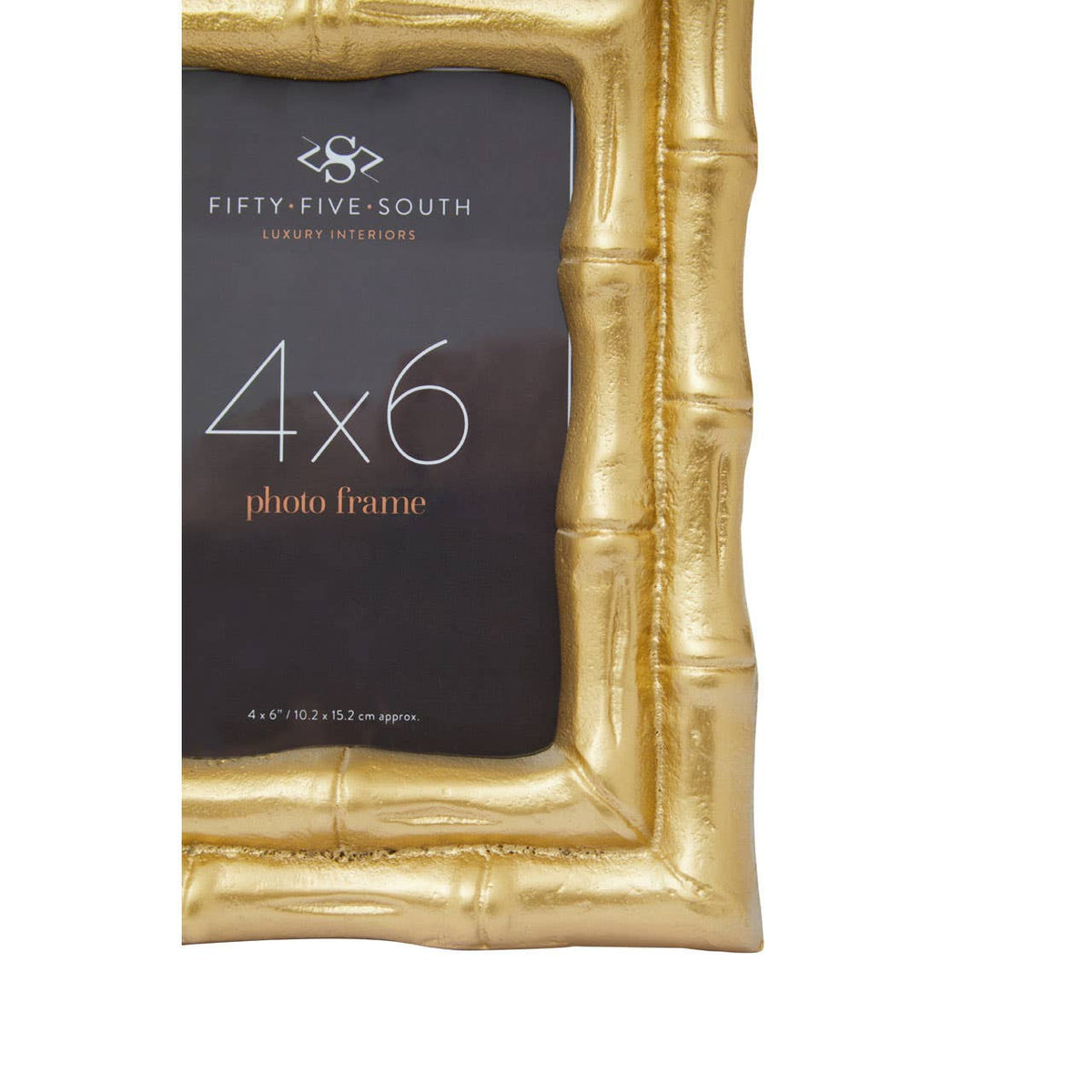 Hiba Gold Finish Bamboo Effect Photo Frame 4x6in